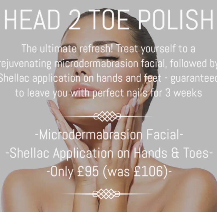 advert for special deal at evove salon